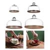 Wooden Cake Stand with Glass Cover Dessert Plate Decorative Cake Holder Round Cake Plate for Cream Candy Party Dessert Cake