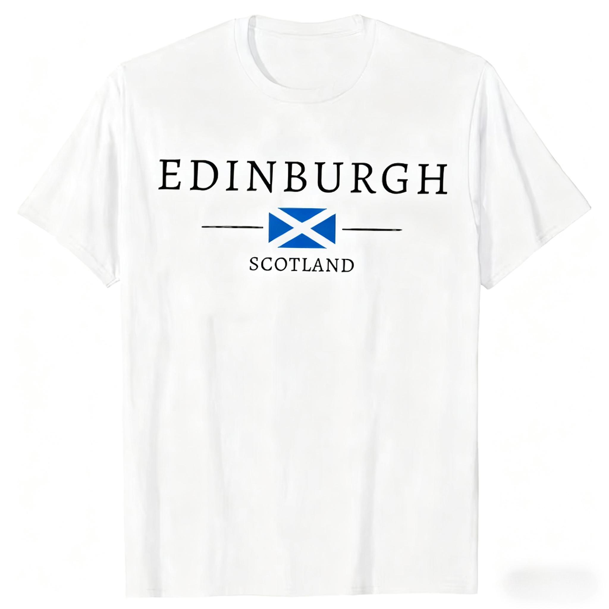 Edinburgh Scotland Tourist Souvenirs Best Friend T Shirts Men Humor Streetwear Tee Shirt Short Sleeve Unisex Loose Clothing L