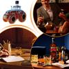 Whiskey Bottle 300ml Tractor Shape Alcohol Dispenser Glass Whiskey Decanter Bottle for Brandy Bourbon Drinks Beverages Family