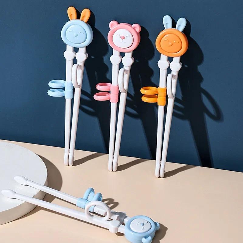 1 Pair Baby Learning Training Chopsticks Cartoon Animal Beginner Chopstick Tableware Kids Eating Training Helper Baby Tools