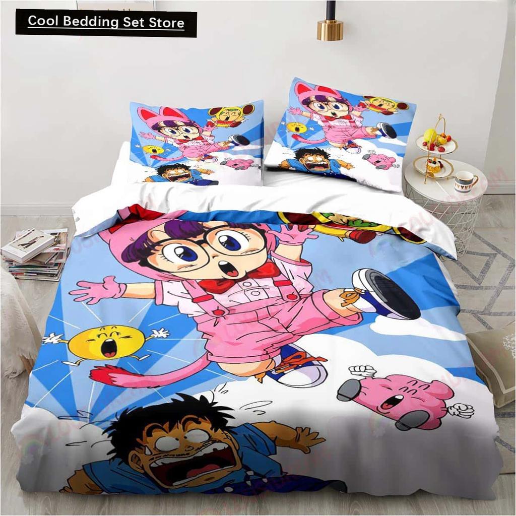 3D Cartoon DR S-Slump Arale 2/3pcs Bedding Set Sheet King Twin Double Child Bedding Set Mircofiber or Polyester Duvet Cover Sets