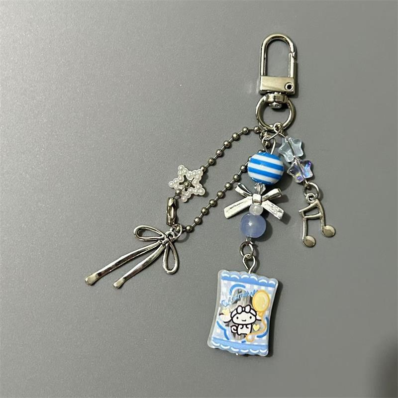 1/2 Pcs Cute Sanrio Hello Kitty Cinnamoroll Phone Chain Keychain Pendants Bag Ornaments Girly Kt Bow Accessories Keyring Gifts