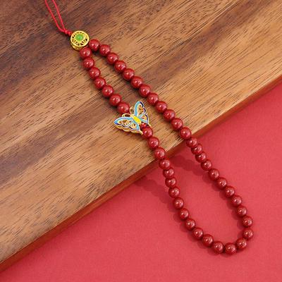 Tengnian Cinnabar Phone Charm: Unisex Ancient Style Wrist Pendant