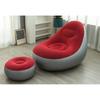 Flocked Inflatable Lazy Sofa with Footstool, Portable Leisure Inflatable Chair for Home