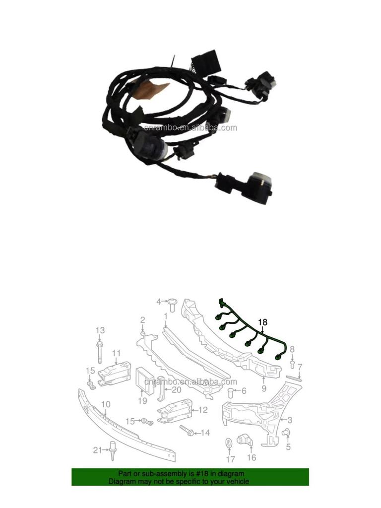 CLS W218 Front Parking Sensor Wiring Harness for Mercedes-Benz (2015-2018)