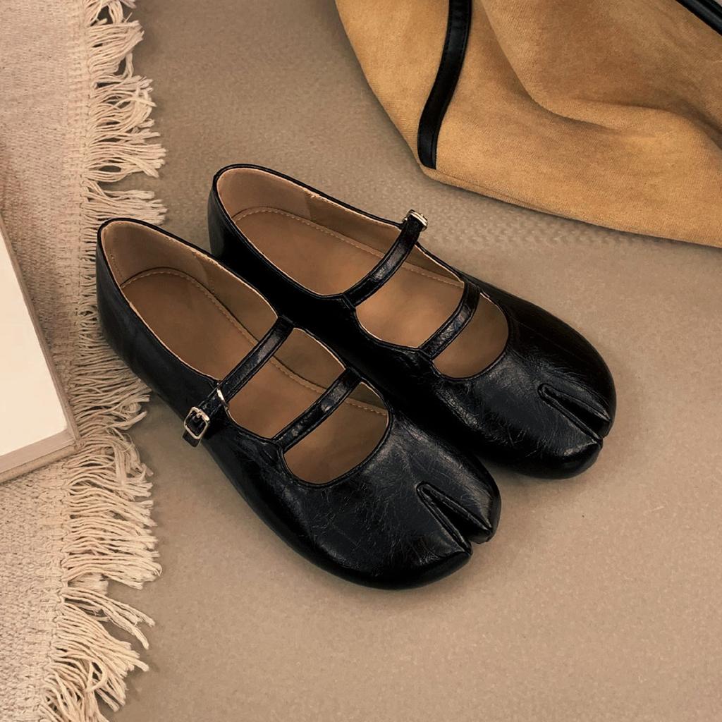 IPPEUM Split Toe Shoes Ballet Flats Buckle Straps 2025 New Summer Mary Janes Ballerinas Zapatos Mujer