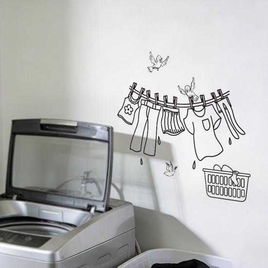 Laundry Room Wall Decals Funny Quotes PVC Wall Stickers Removable Peel And Stick DIY Wall Art Sign for Laundry Room Laundromat Decor