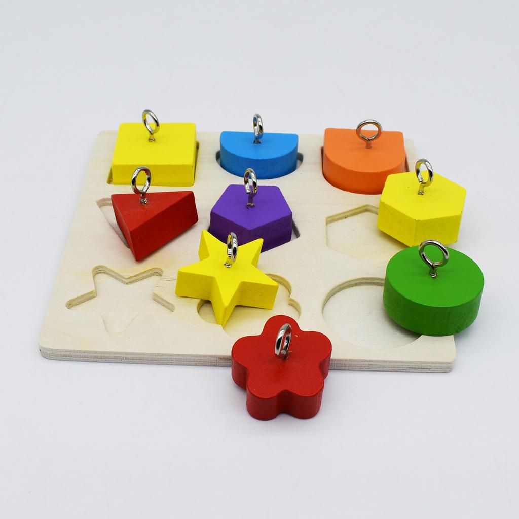 Parrot Educational Toys Parrot Interactive Rattan Toys Wooden Block Birds Puzzle Toy Bird Supplies