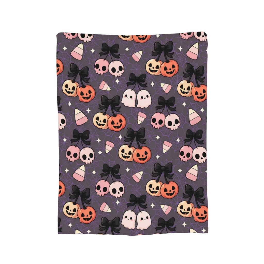 Halloween Ghosts Foral Blankets Fleece Summer Air Conditioning Pumpkin Portable Super Soft Throw Blanket for Home Travel Quilt