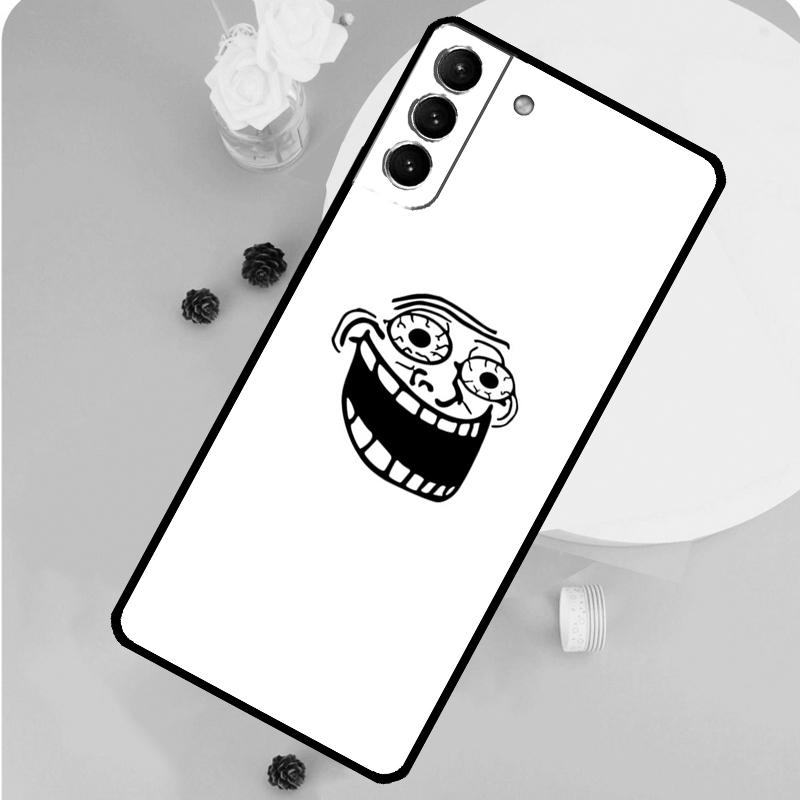 Troll Face Meme Case For Samsung Galaxy S23 FE S20 S21 S22 Ultra S8 S9 S10 Plus Note 10 20 Ultra Soft Cover