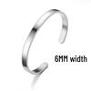 Adjustable C-Shaped Stainless Steel Bracelet with Engraved Text Logo and 6mm Opening for Women