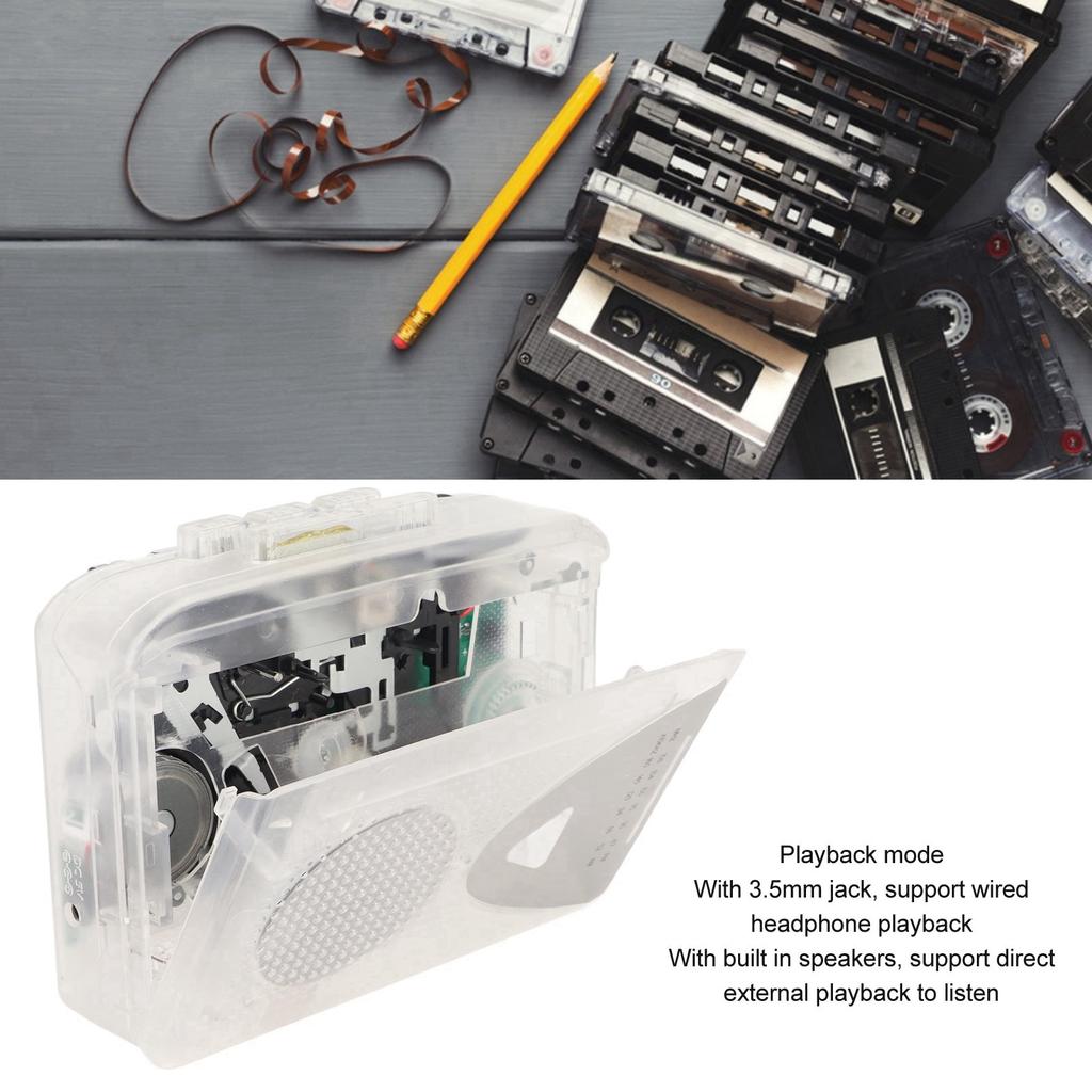 USB Cassette Player Portable Cassette Player FM AM Radio Stereo Cassette Tape Player with 3.5mm Jack and Speaker for Daily