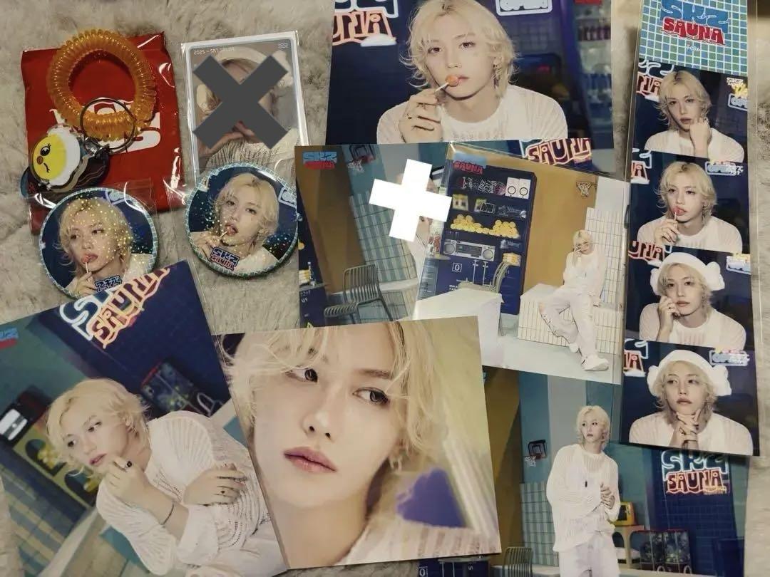 

[USED] Stray Kids Sauna JYP Run Training Complete Set Felix Can Badge Bonus 2025