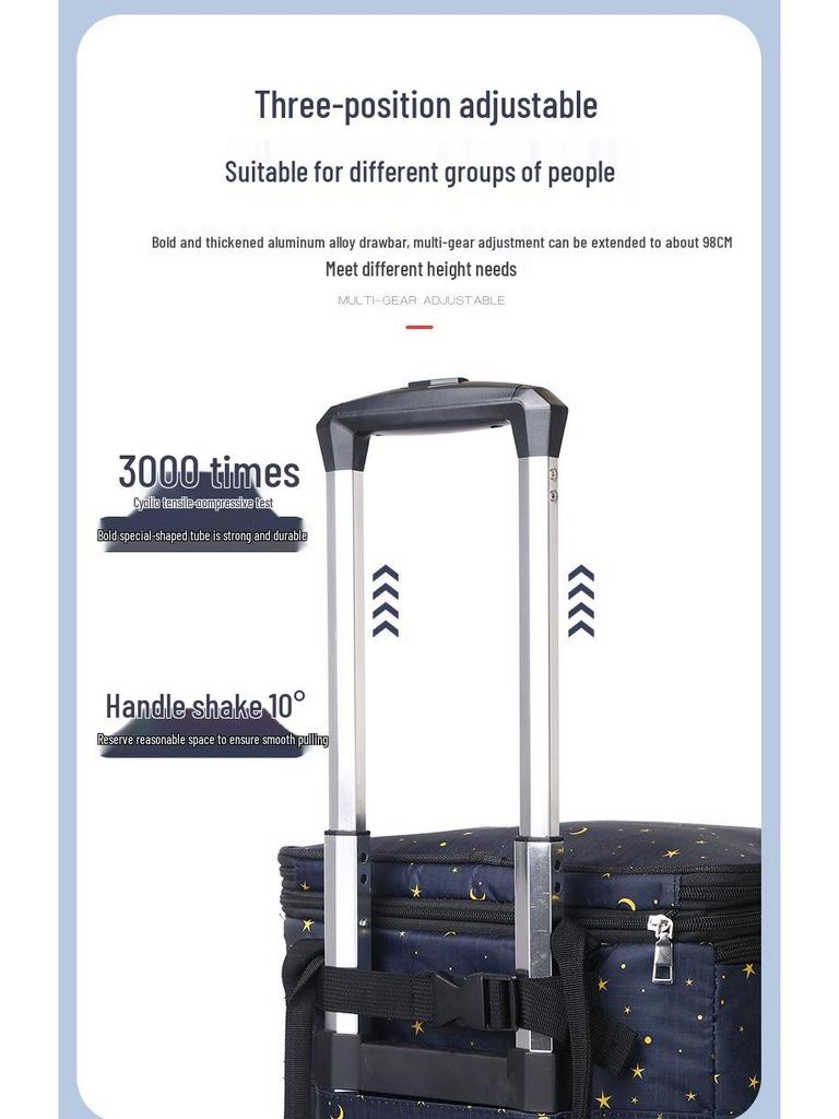 Faltbarer Einkaufswagen für Senioren mit großem Fassungsvermögen und tragbarer Aufbewahrungstasche