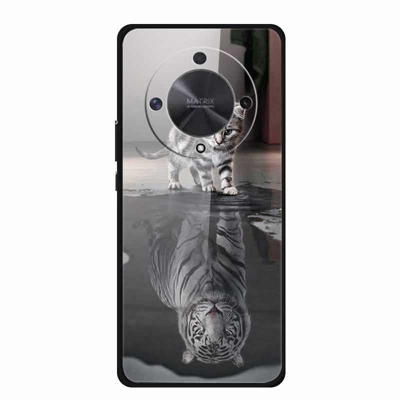 Glass Back Cover For Honor X9b Phone Case X 9 b Coque Hard Tempered Glass Case For Honor X9A 90 Pro 50 lite SE Case Soft Bumper