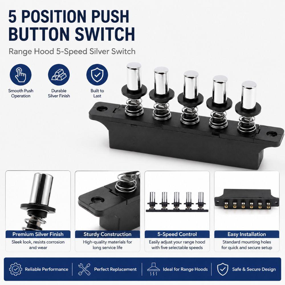 5-button Range Hood Switch Universal 5-Pushbutton Switch Switch Controller Household Appliances