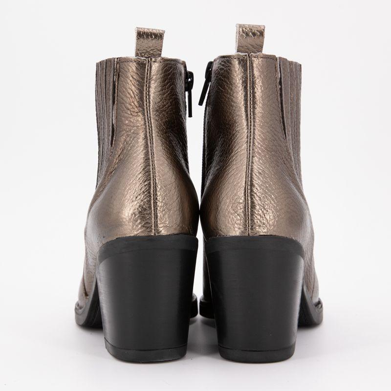 Bottines à talons noirs cuir imprimé serpent platine Femme PATRICIA MILLER