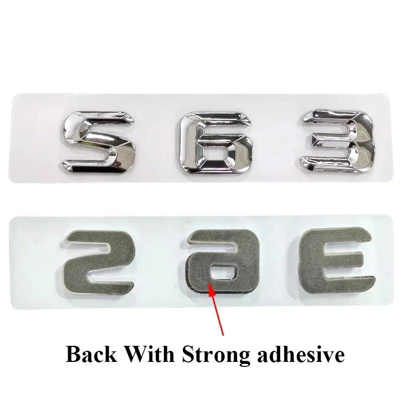 3D ABS Black Chrome Letters For S63 G63 C63 E63 AMG W205 W204 W213 W212 W222 W221 W463 Logo Emblem Sticker Accessories