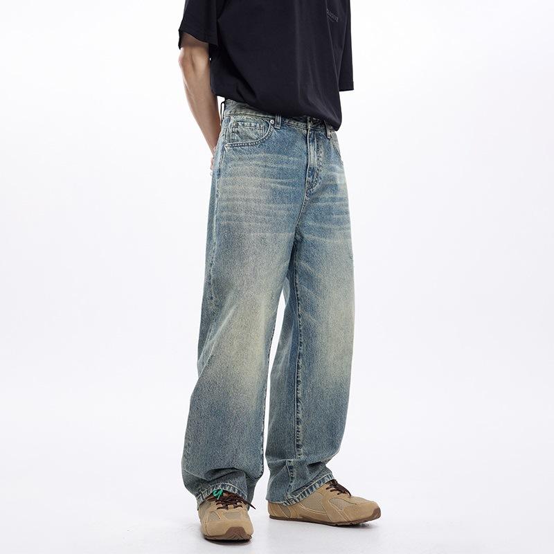 New Spring and Summer Men's Loose Wide-leg American High Street Jeans Long Trousers Men