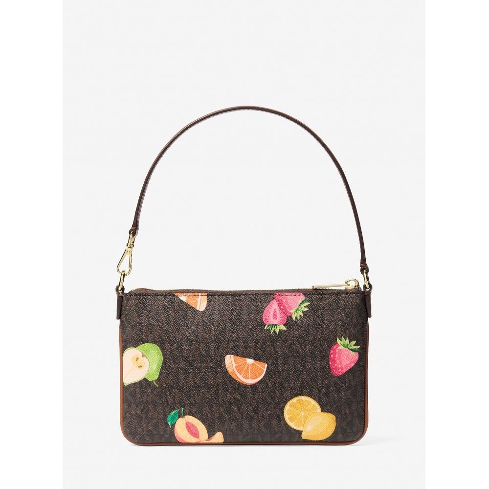 Michael Kors Jet Set Travel Convertible Pouch Wristlet Small   Mk Signature 35s6gtvw1v200 Brown