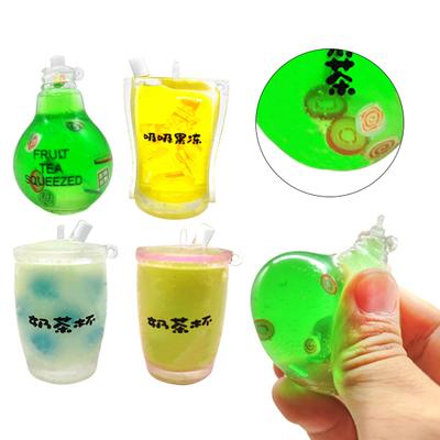 Squeeze Fidget Spielzeug Weiches TPR Milchteebecher Quetschspielzeug Stressabbau Spielzeug Kinder Erwachsene Antistress Sensorisches Spielzeug Partygeschenk