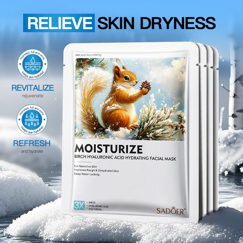3pcs Birch Hyaluronic Acid Hydrating Mask 25ml Moisturizing Moisturizing Hydrating Mask Skin Care Products