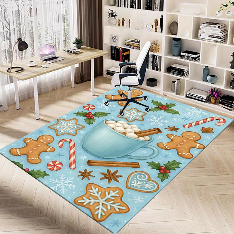 1PC Christmas, cookies Extra Large Non Slip Floor carpet, Office, family, bedroom, Studio Large Area Rug Indoor Rugs, Vibrant Colors