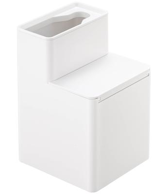 Yamazaki Tower Toilet Brush Case with Flushable Toilet W X D X 5722 Storage, Brush, White, Approx. 4.5" 4.5" 6.7" H,