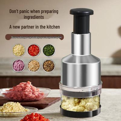 Pat-Pat Multi-Functional Stainless Steel Manual Garlic Chopper and Vegetable Cutter