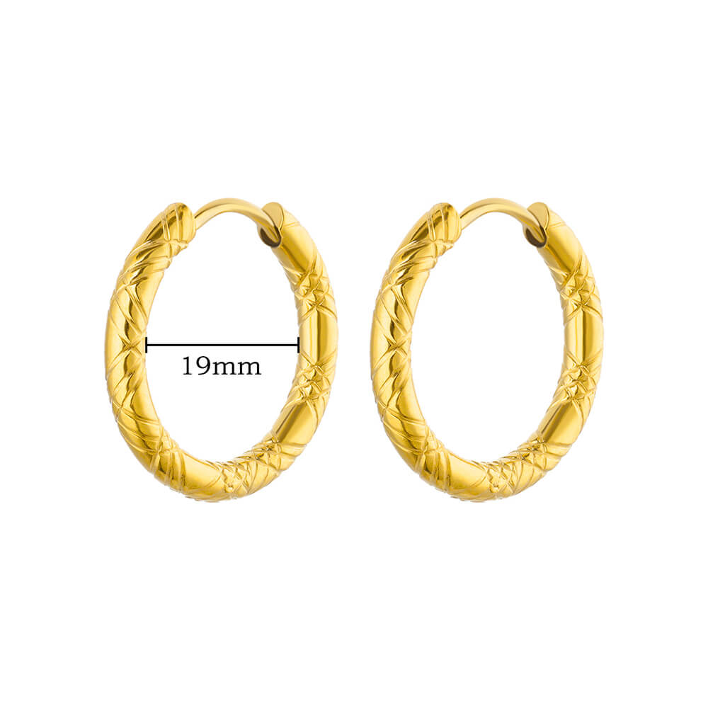 Boucles d'oreilles rondes épaisses vintage pour femmes Couleur dorée Acier inoxydable Boucle d'oreille torsadée Statement Bijoux de mariage Noël Cadeau