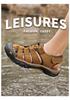 Men's Summer Closed-Toe Leather Sandals for Casual Outdoor Hiking and Beach Activities