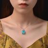 Tancise Jewelry 925 Silver Sea Ocean Blue Pendant Chamfered Square 15 * 15 Lucky Necklace 40 + 3