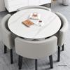 Compact Reception Table and Chair Set - Sintered Stone Round Table for Business Meetings and Shops