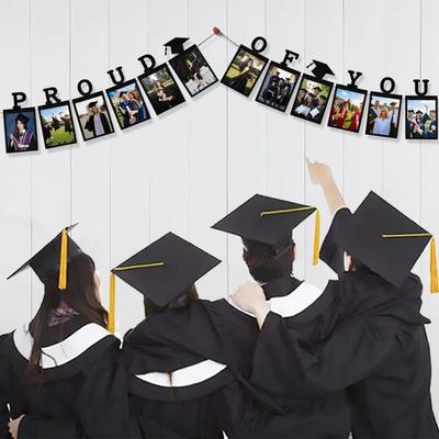 Banner Personalizado de Foto de Graduación Celebra la Graduación Decoración Colgante Banner de Foto Compañeros de Clase