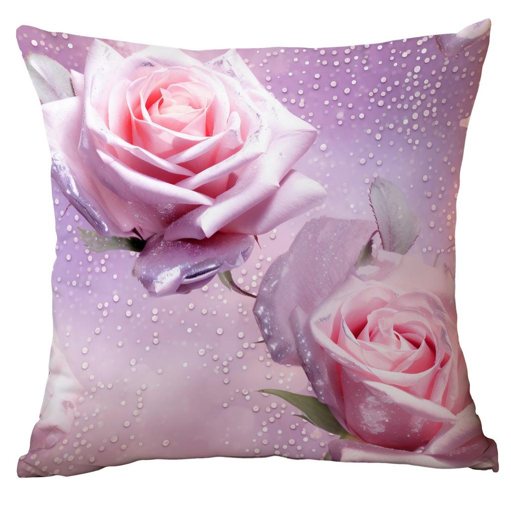 New Spring Flower Pink Rose Pillowcase Home Living Room Sofa Cushion Pillowcase