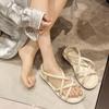 Fashion Summer Women's Sandals 2025 New Summer Flat Bottom Casual Beach Shoes Open Toe Non-slip Soft Roman Sandals Flat Casual Shoes