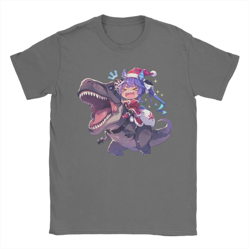 Twin Turbo Weihnachts-Dinosaurier T-Shirts Herren 100% Baumwolle T-Shirts O-Ausschnitt Uma Musume Pretty Derby Anime T-Shirts Kurzarm Kleidung