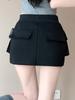 Women's Gray High Waist A-line Skort - Summer 2025 Slimming Petite Anti-Exposure Sports Skirt
