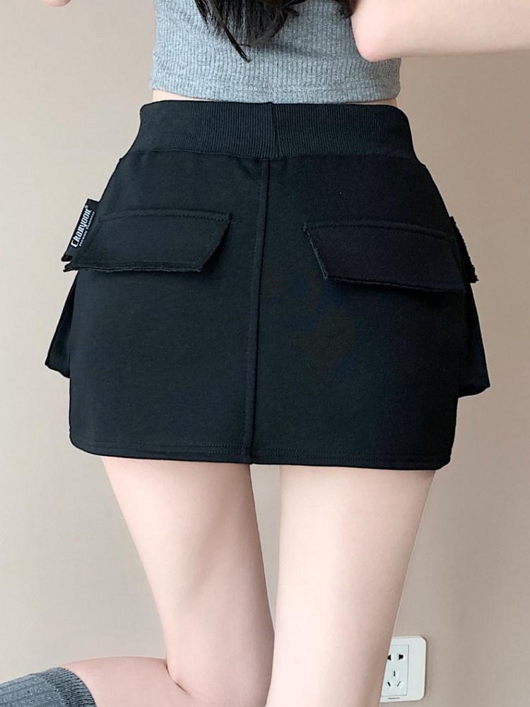 Women's Gray High Waist A-line Skort - Summer 2025 Slimming Petite Anti-Exposure Sports Skirt