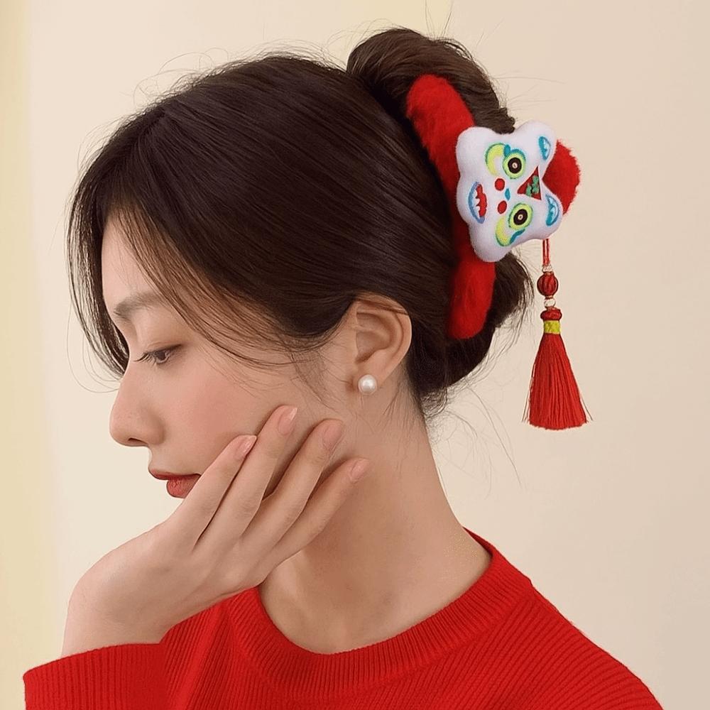 Erwachender Löwe Neujahr Haarklammern Quaste Damen Haarspangen Kreative Dame Haifischklemme Mädchen Geschenk