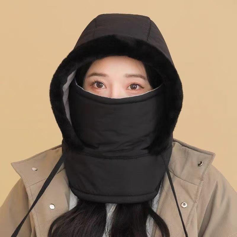 Fleece-Lined Winter Hat for Women, Warm Headgear, Outdoor Cycling Windproof Face Mask and Neck Warmer Combined