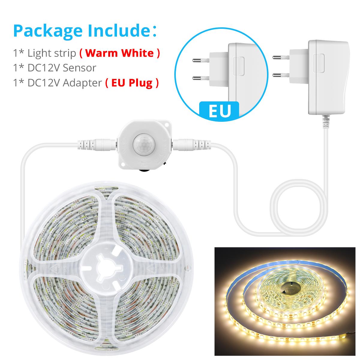 

Светодиодная подсветка под шкафом. Светодиодная лента 5050. Светодиодная лампа с беспроводным ИК-датчиком движения. 12 В постоянного тока. Кухонная лестница, шкаф. Боковая подсветка кровати с вилкой европейского стандарта. 1M-EU