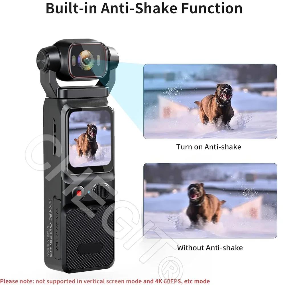 4K Touch Screen Portable MINI Vlog Camera Pocket Sports Camera with Gimbal Tripo Handheld Stabilizer Body Camera Video Recording