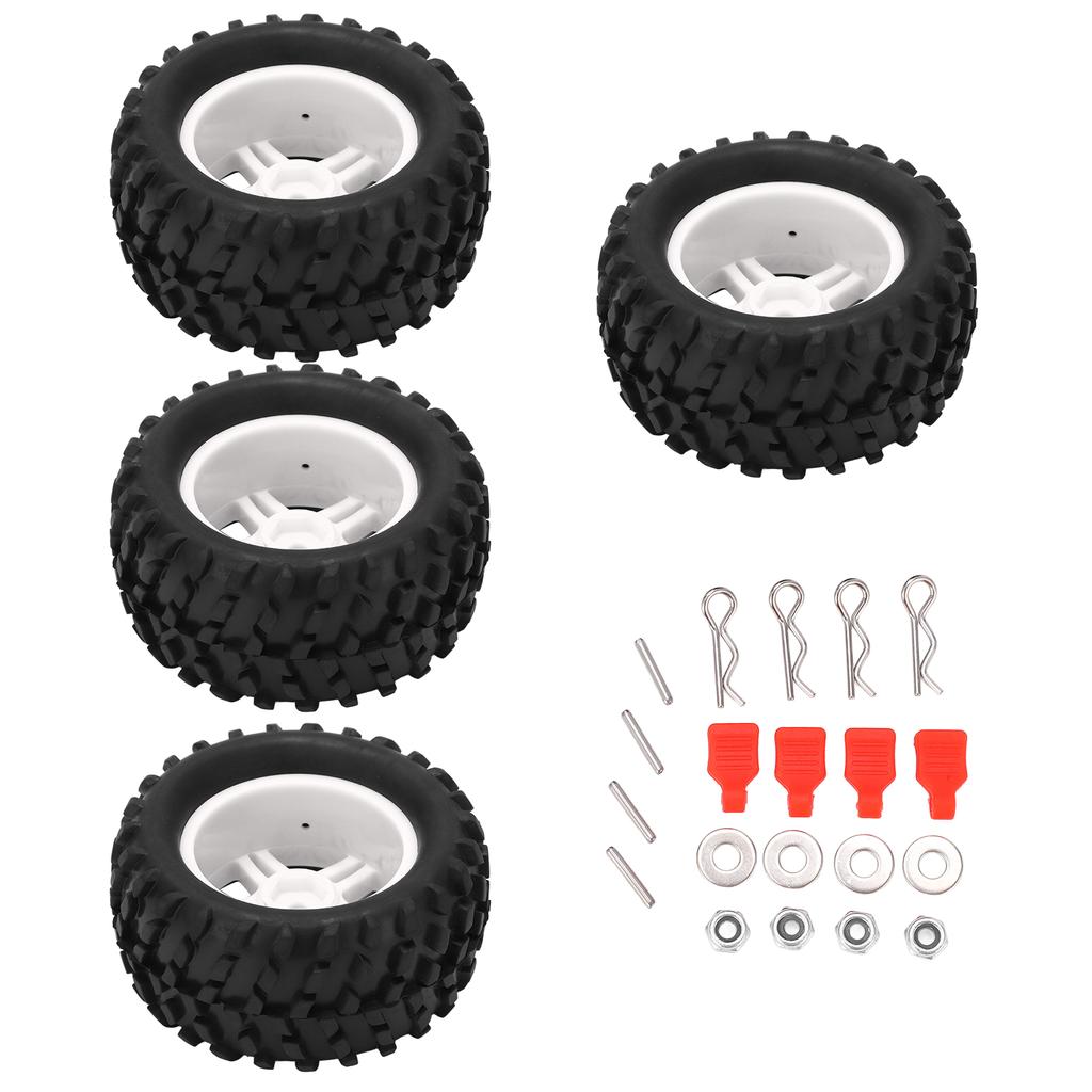 4Pcs RC Wheels And Tires Set 82mm Front and Rear with Interlaced Pattern for WLToys 144001 1 14 RC Off Road Car