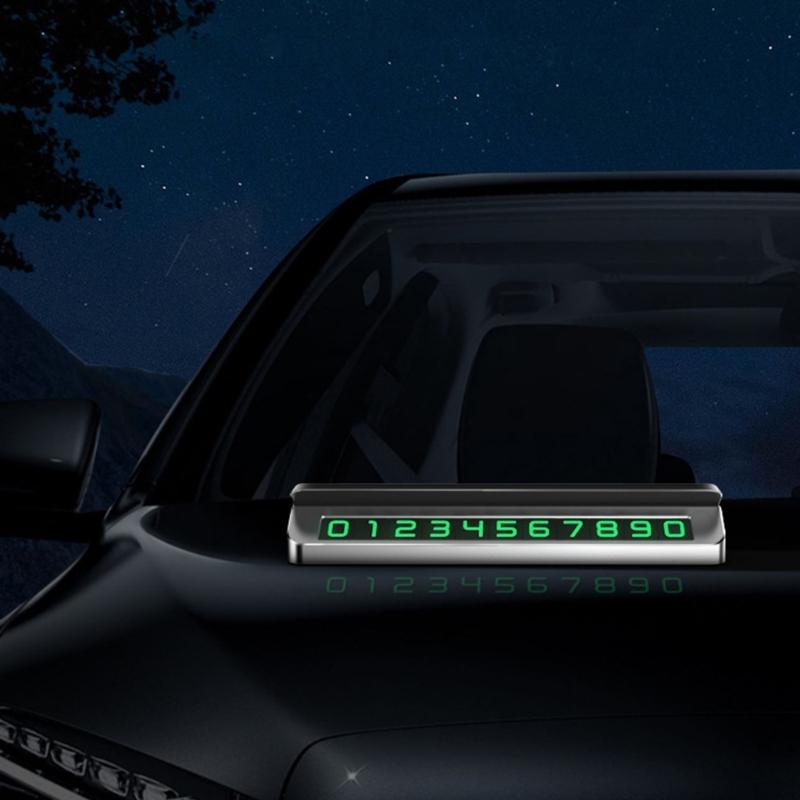 Luminous Car Temporary Parking Card Auto Parking Stickers Accessory Phone Number Stop Sign Card Plate SUV Truck-Ornament