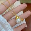 Elegant Pearl & Diamond Christmas Hat Necklace for Women