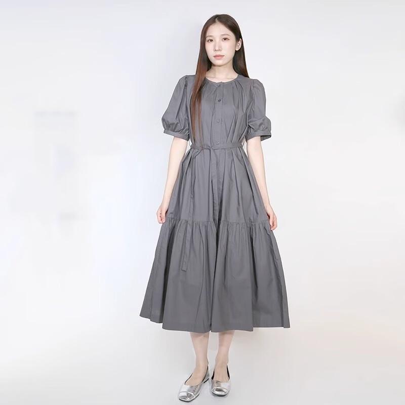 

Sweet Basil Women s Short Sleeve Belted Midi Dress S