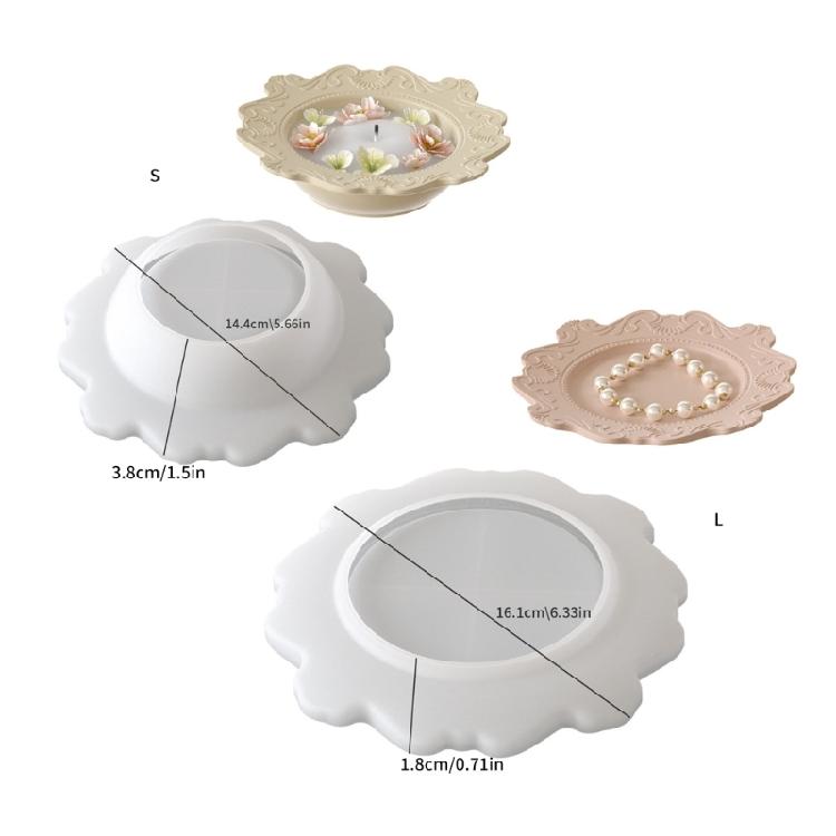 Unique Silicone Mold Party Serving Tray Mold Crafting Plate Moulds Silicone Texture Suitable for Making Home Decoration