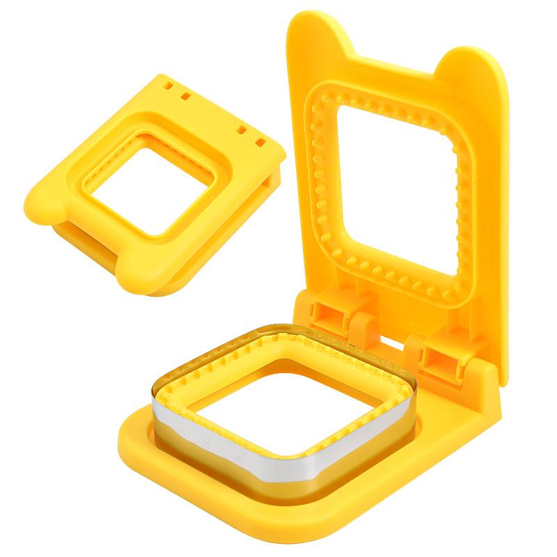 2 Pcs Square Cutter Yellow Stainless Steels Red Edging Machine Maker for Bread Loaf, Cookie Cutters