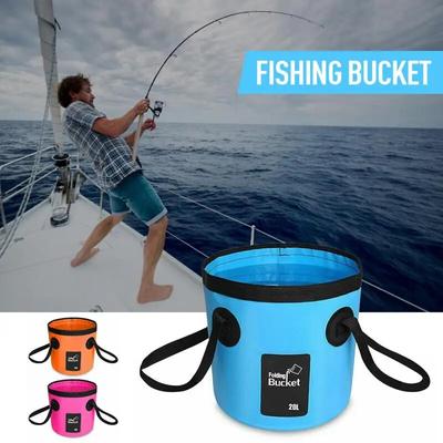 Versatile Fishing Bucket Durable Car Wash Easy To Store Portable Foldable Foldable Fishing Bucket With Handle Fishing Gear